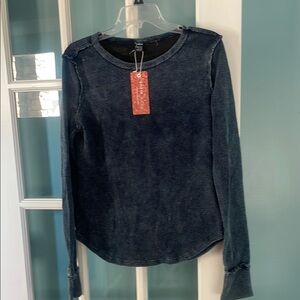 SHEIN Dark Blue Long Sleeve Top
